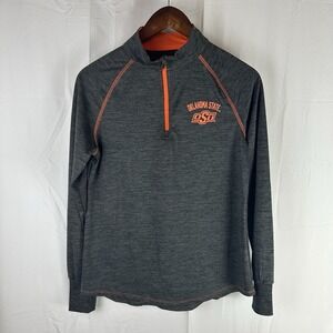 Oklahoma State Cowboys OSU Colosseum Pullover Womens Large Gray 1/4 Zip